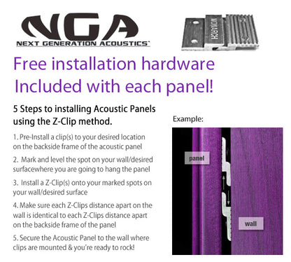 Acoustic Panels (Set of 2) White w/ Red Mahogany Frames - 28inx19in