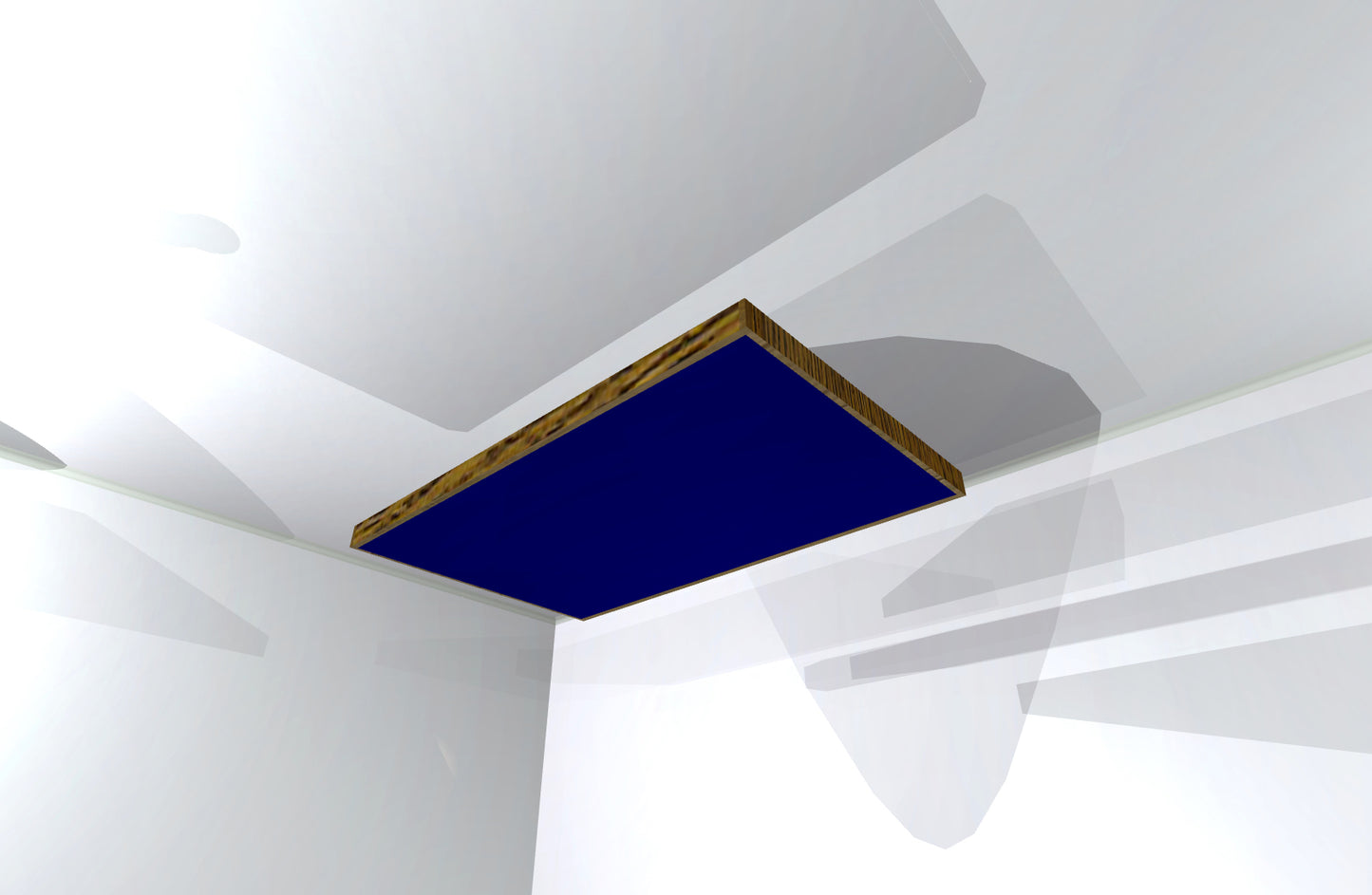 CEILING BAFFLE -  Navy Blue & Special Walnut