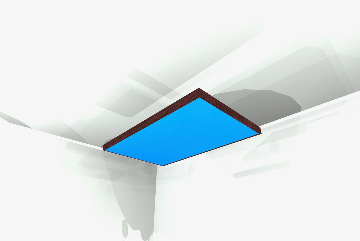 CEILING BAFFLE -  Sky Blue & Red Mahogany