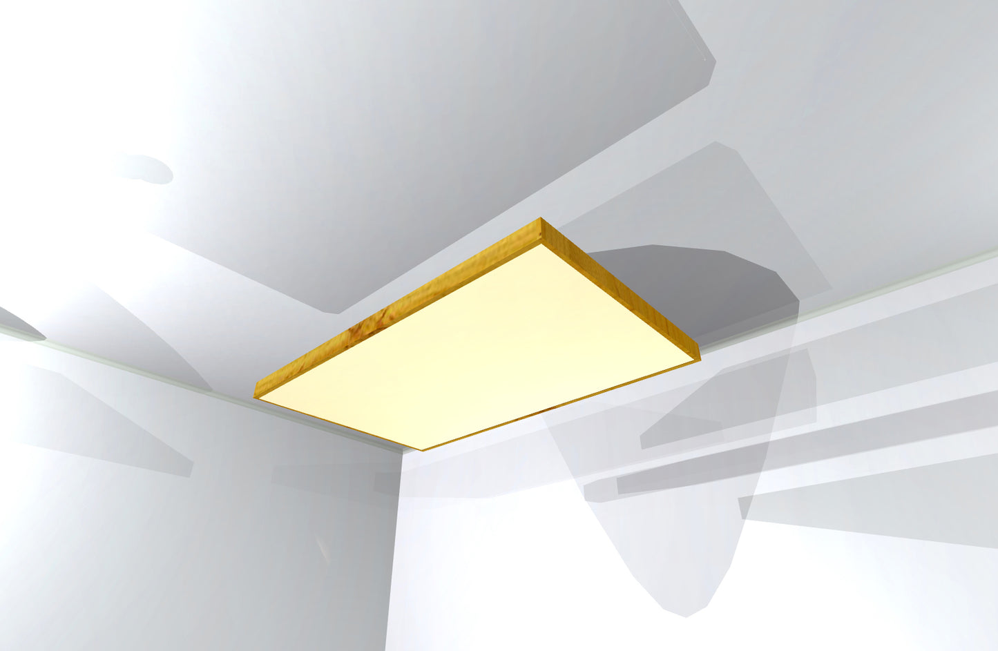 CEILING BAFFLE -  White & Golden Pecan