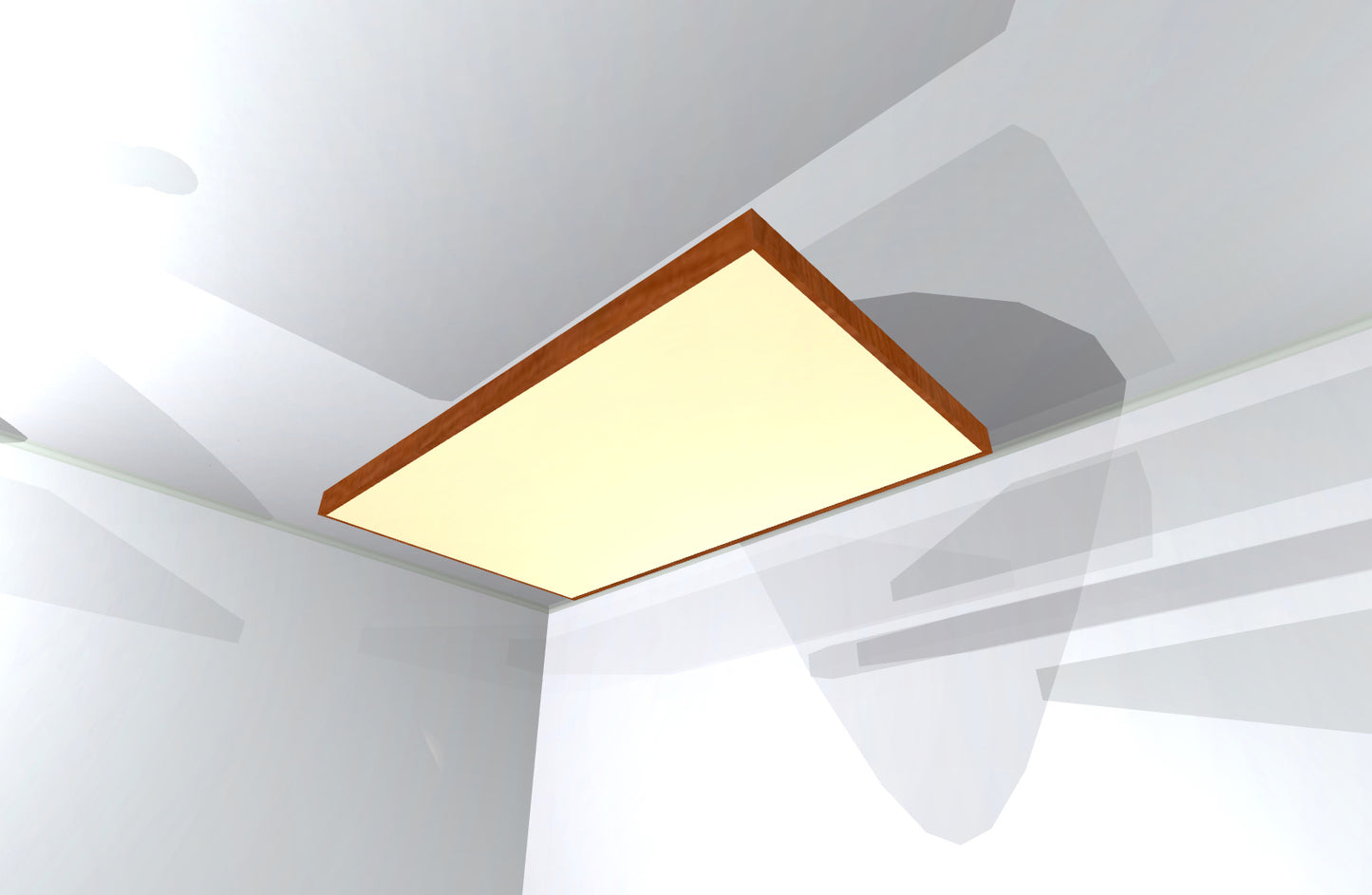 CEILING BAFFLE -  White & Gunstock