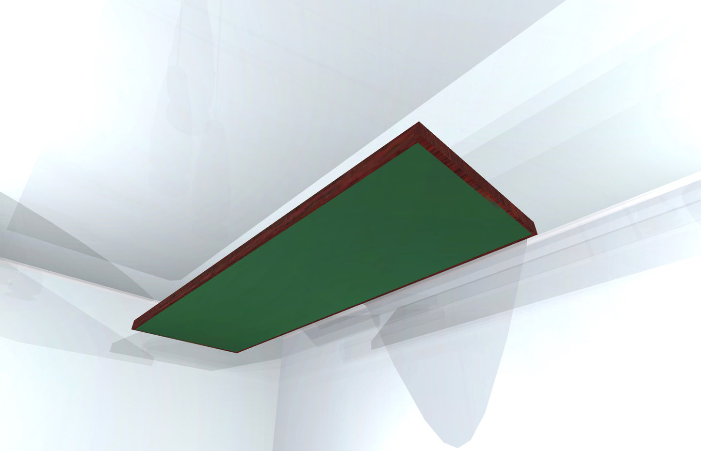 CEILING BAFFLE -  Hunter Green & Red Mahogany