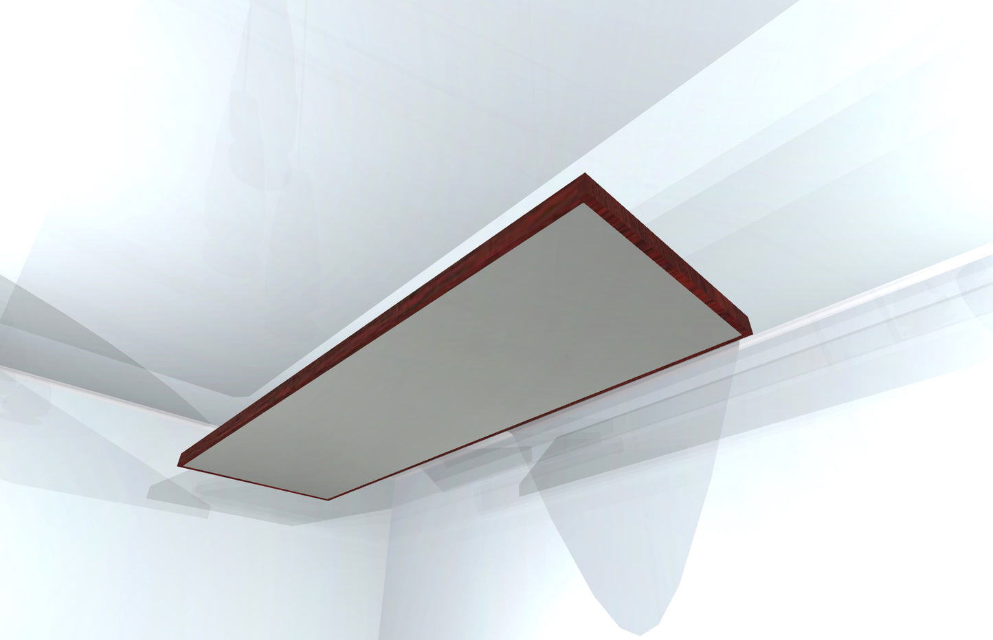 CEILING BAFFLE -  Steel Grey & Red Mahogany