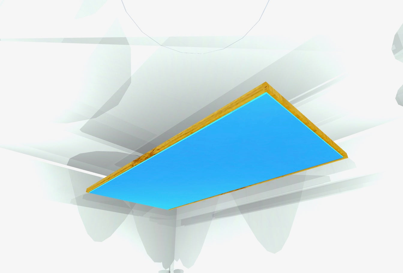 CEILING BAFFLE -  Sky Blue & Golden Pecan