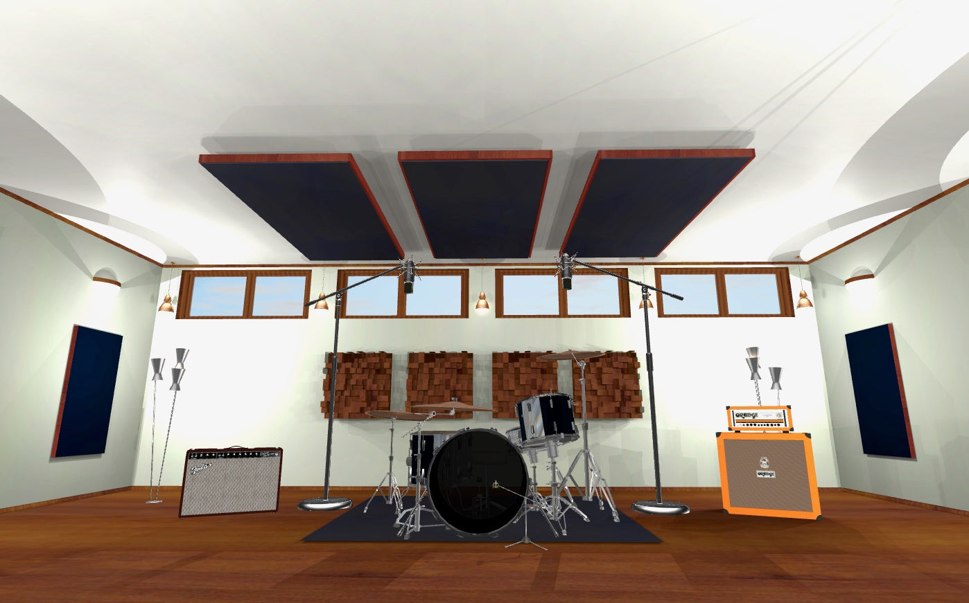 CEILING BAFFLE -  Black & Gunstock