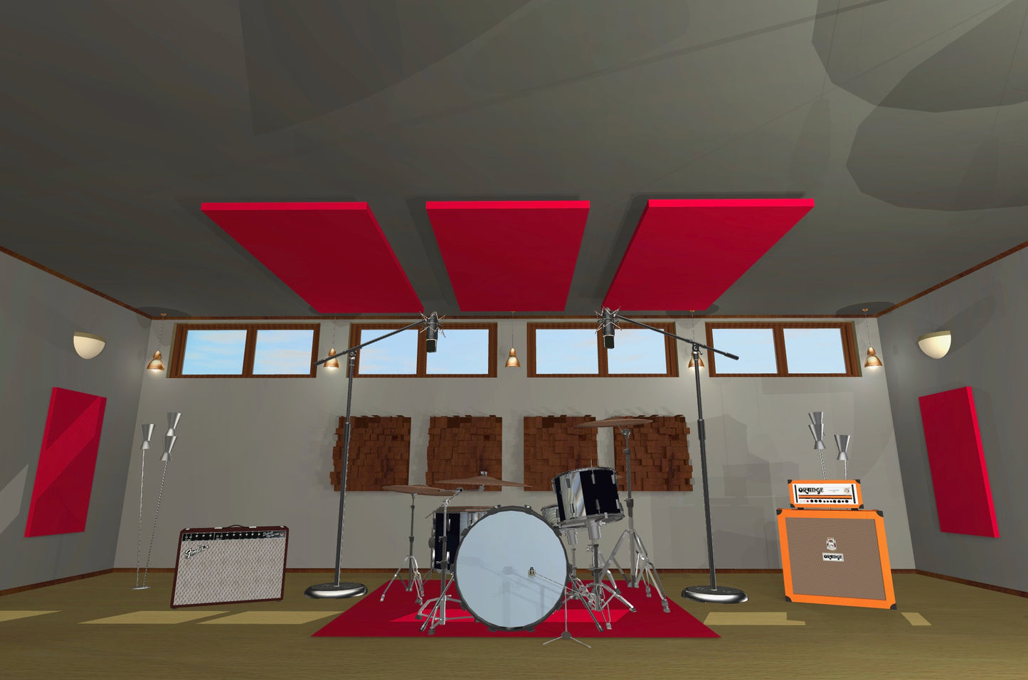 CEILING BAFFLE - Cool Red