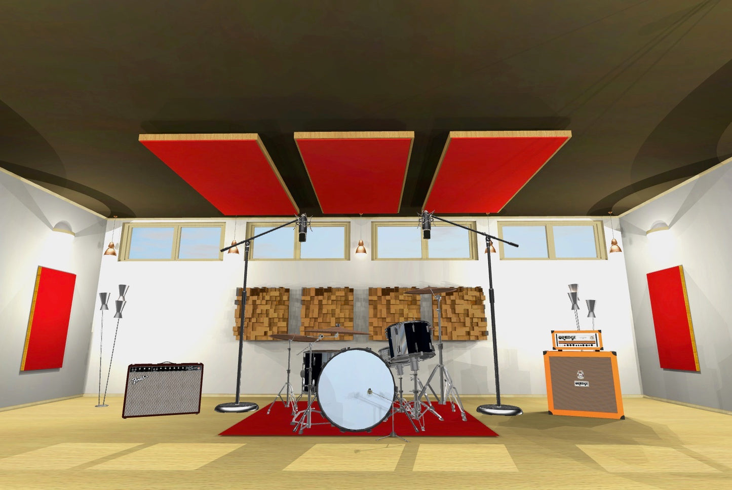 CEILING BAFFLE -  Cool Red & Golden Pecan