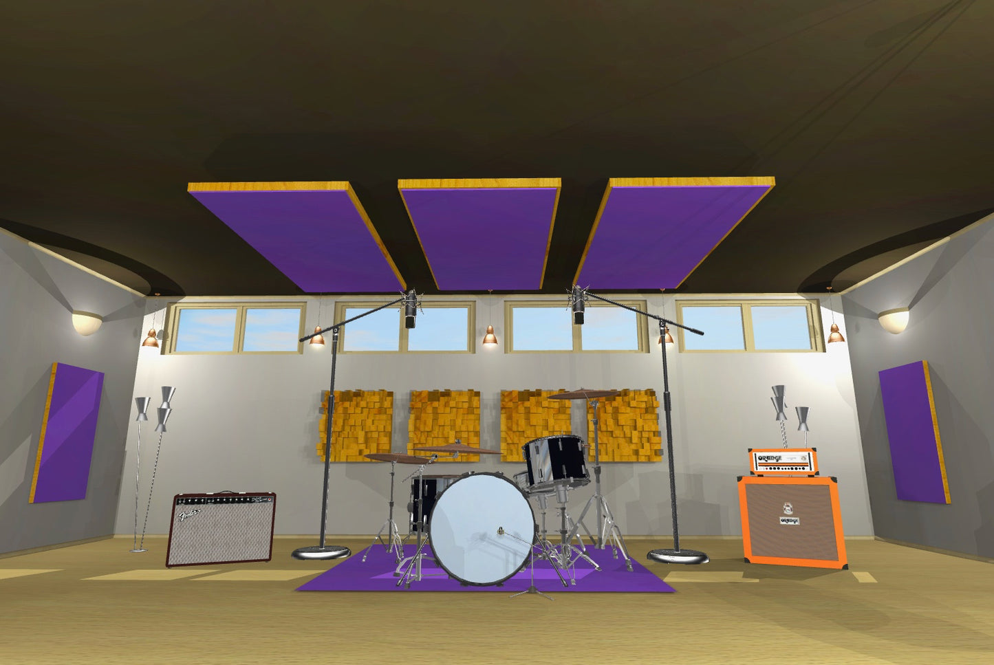 CEILING BAFFLE -  Grape & Golden Pecan