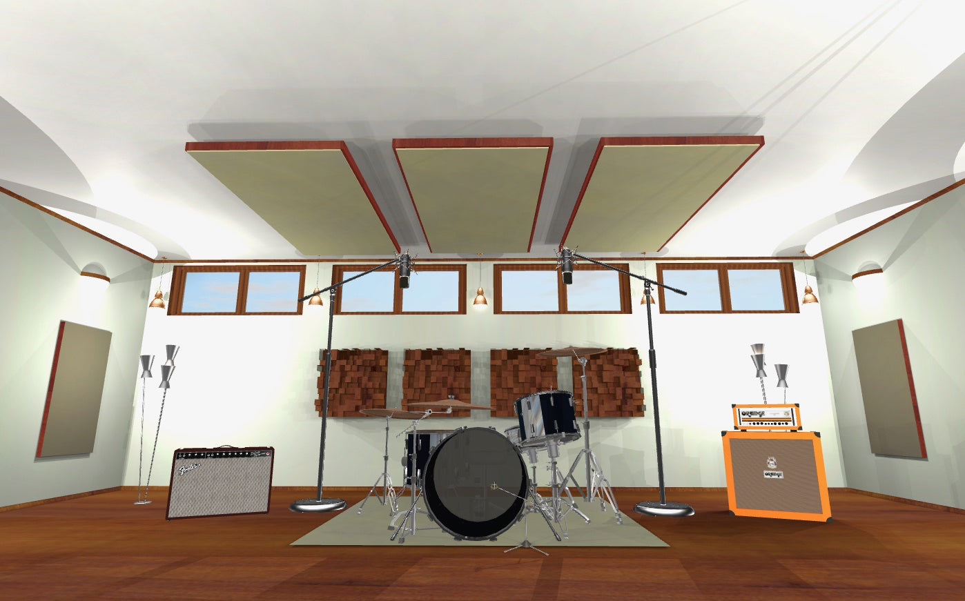 CEILING BAFFLE -  Khaki & Gunstock