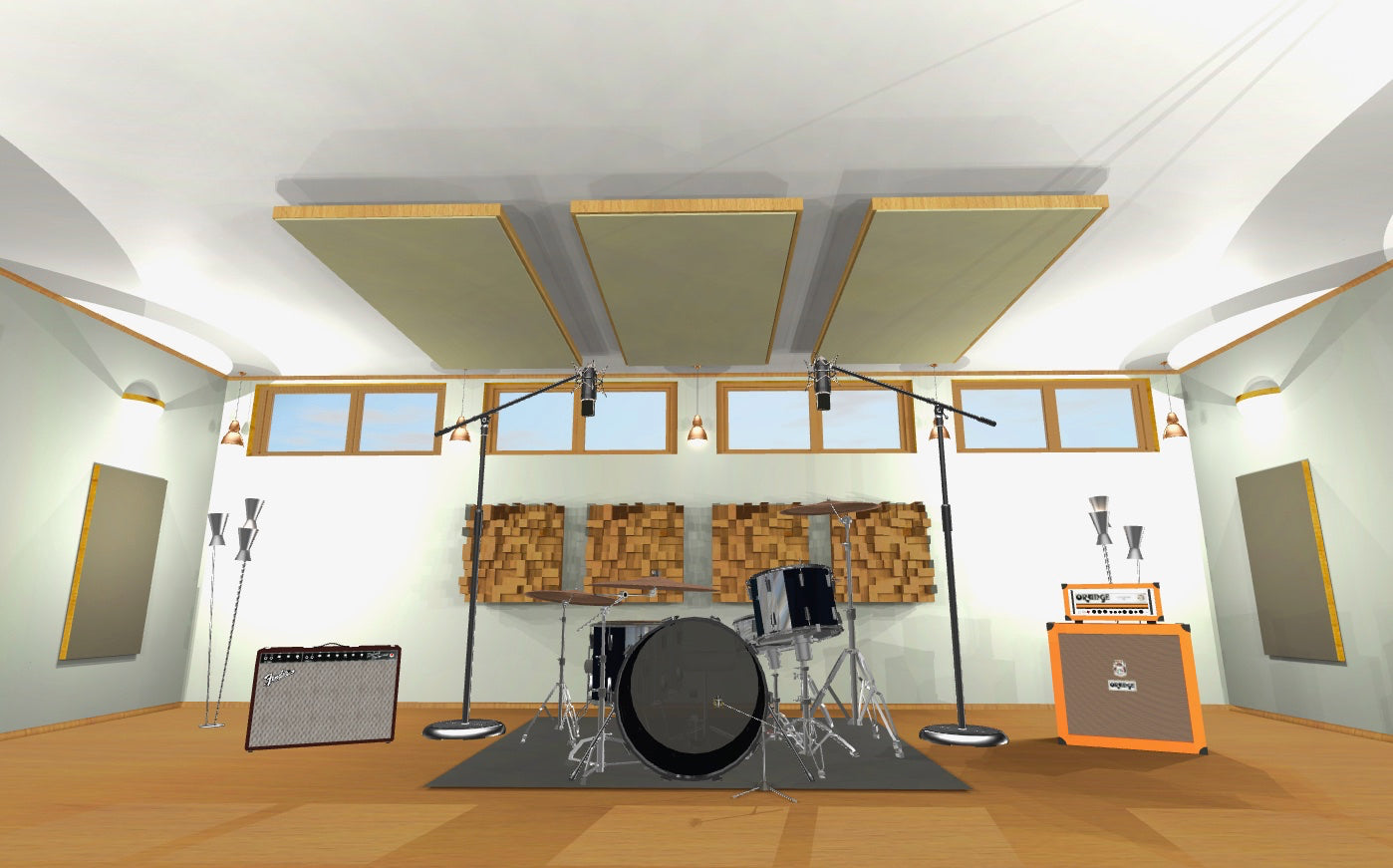 CEILING BAFFLE -  Khaki & Golden Pecan