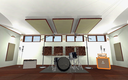 CEILING BAFFLE -  Khaki & Red Mahogany