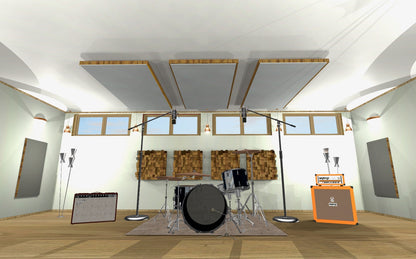 CEILING BAFFLE -  Steel Grey & Special Walnut